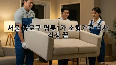 서울 종로구 명륜1가 소형가구 이사, 걱정 끝!
